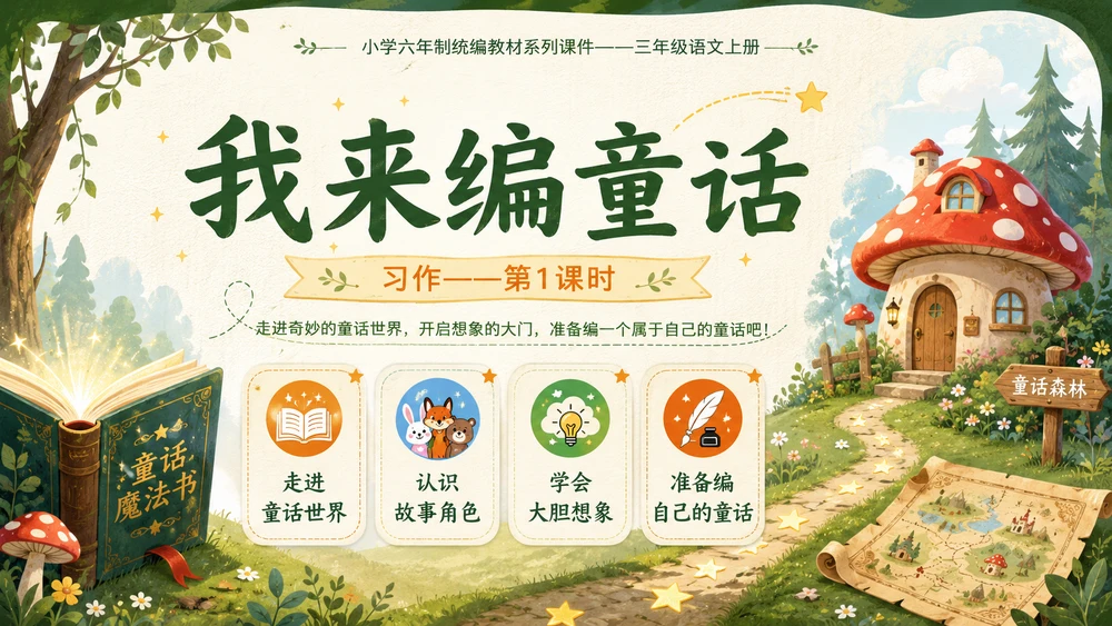 小学六年制统编教材系列课件——三年级语文上册习作：我来编童话（1）
