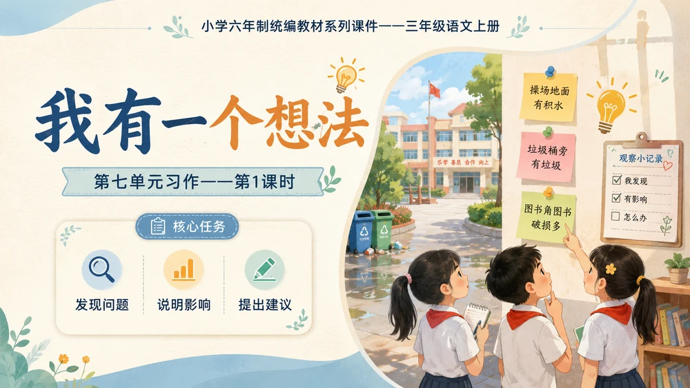 小学六年制统编教材系列课件——三年级语文上册习作：我有一个想法（1）