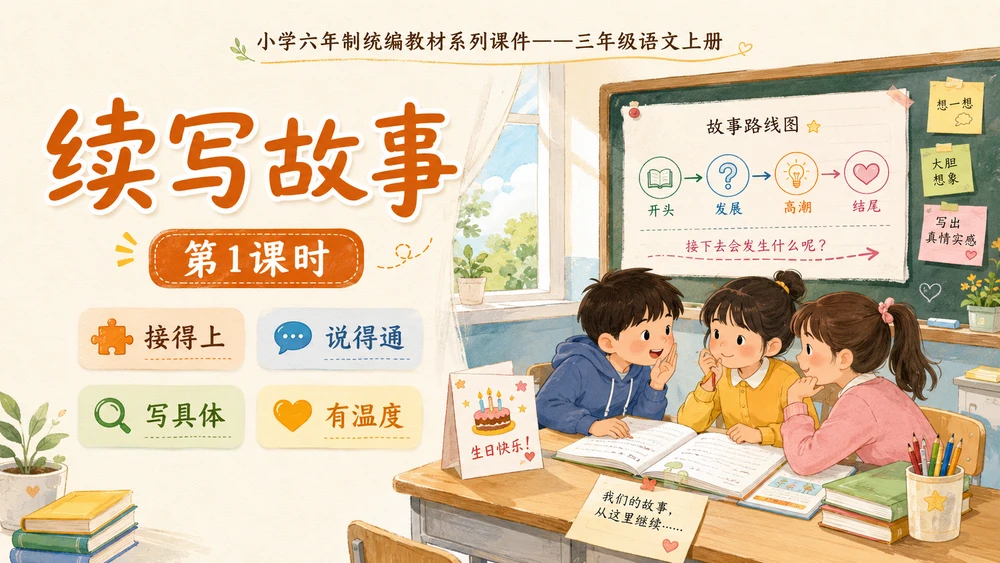 小学六年制统编教材系列课件——三年级语文上册习作：续写故事（1）