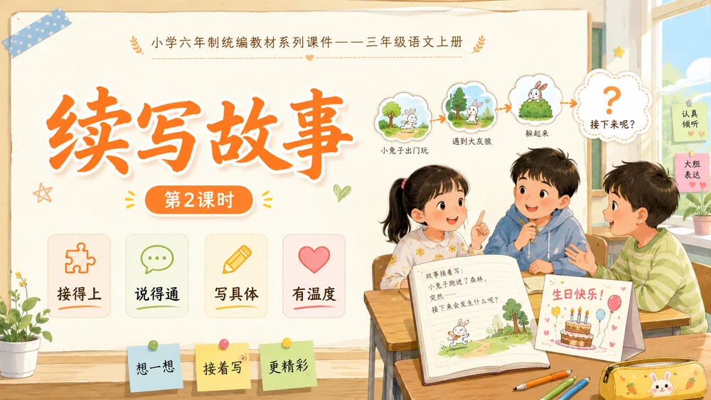 小学六年制统编教材系列课件——三年级语文上册习作：续写故事（2）