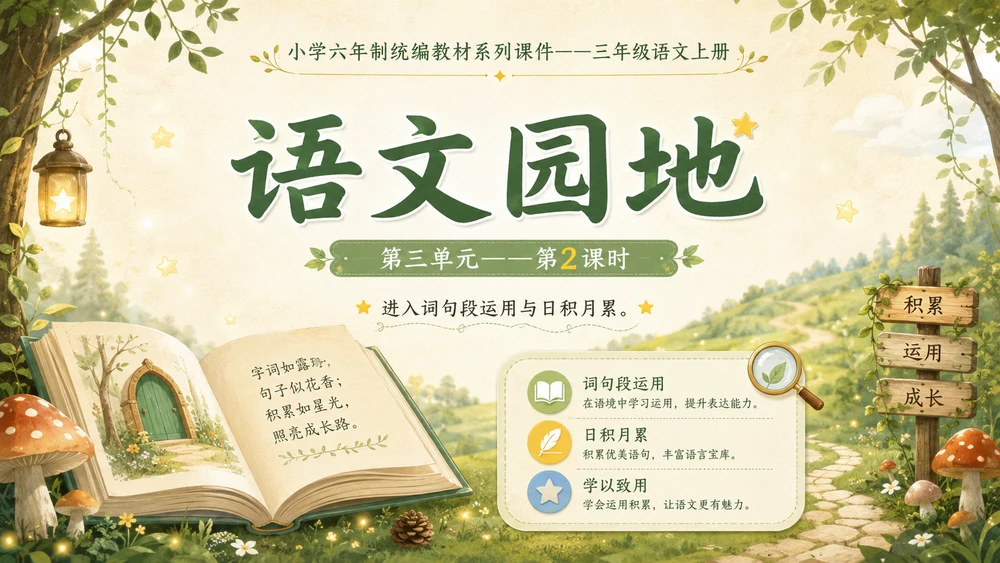 小学六年制统编教材系列课件——三年级语文上册：语文园地（2）