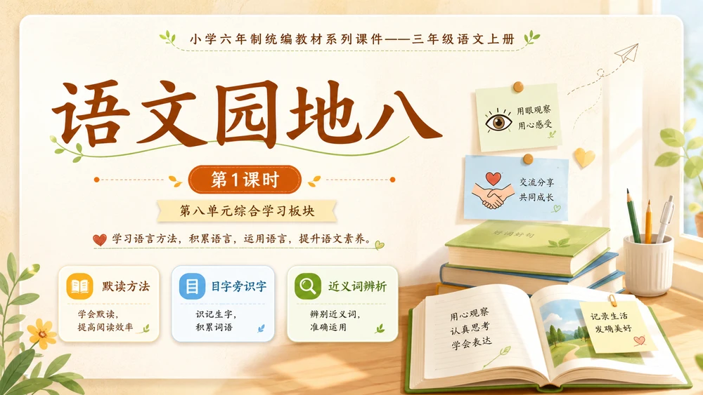小学六年制统编教材系列课件——三年级语文上册：语文园地八（1）