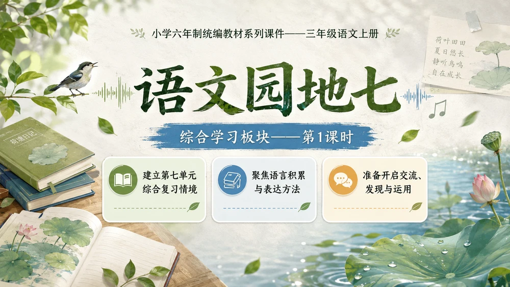 小学六年制统编教材系列课件——三年级语文上册：语文园地七（1）
