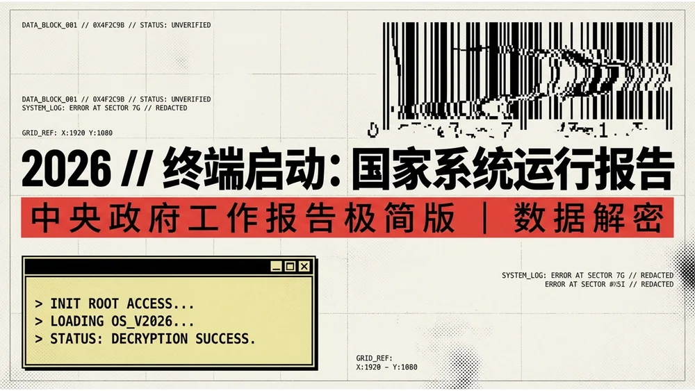 污渍赛博垃圾风格政府工作报告PPT