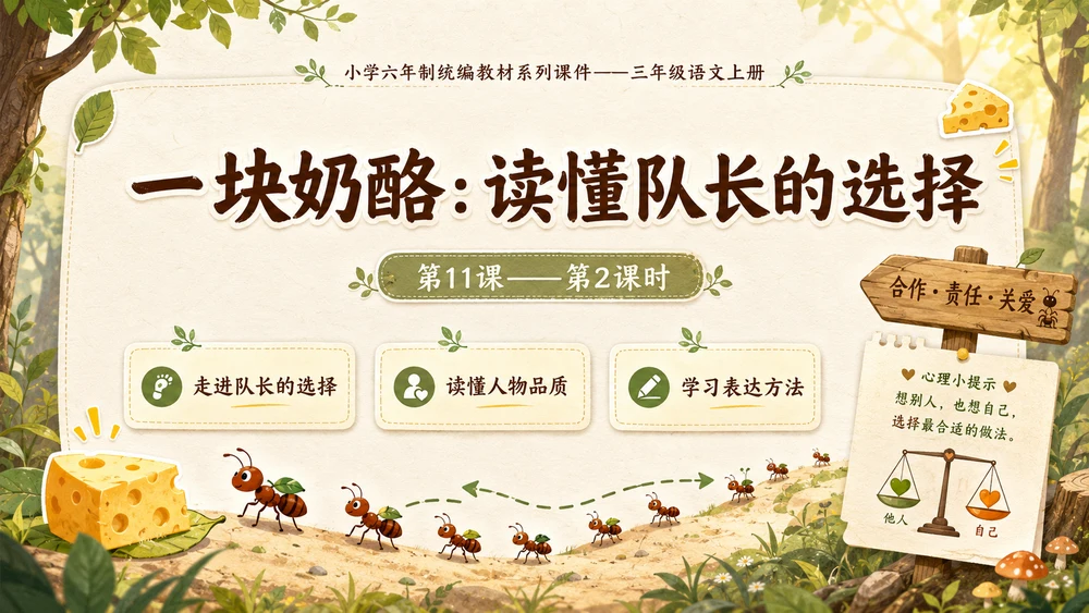 小学六年制统编教材系列课件——三年级语文上册第11课（2）：一块奶酪