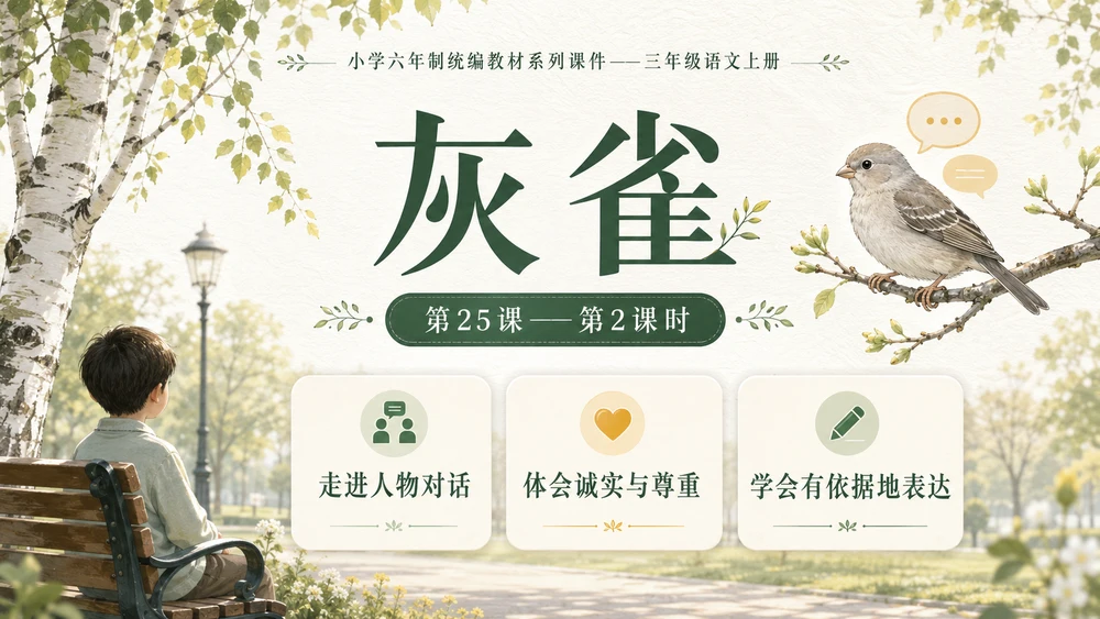 小学六年制统编教材系列课件——三年级语文上册第25课（2）：灰雀