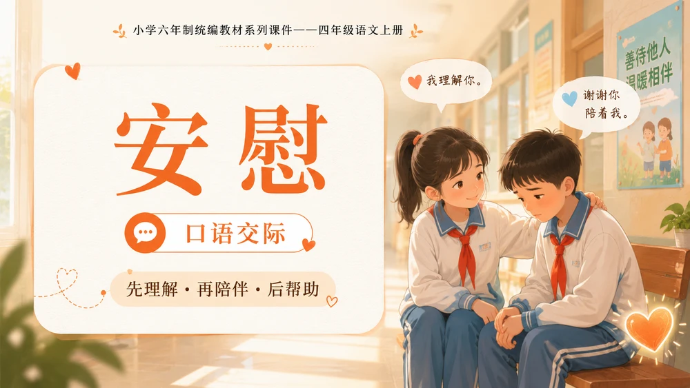 小学六年制统编教材系列课件——四年级语文上册：安慰