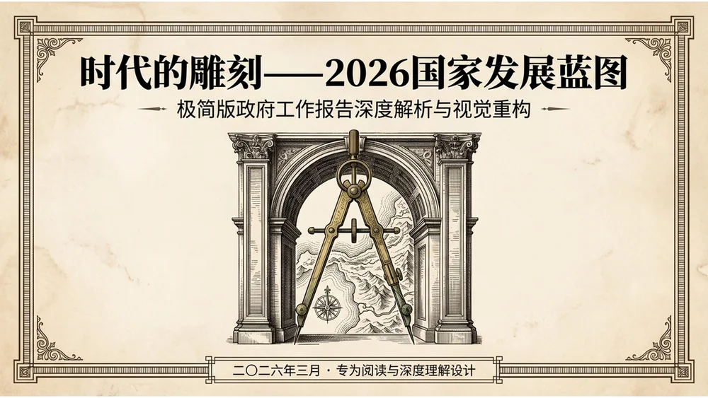 铜板雕刻风格复古绘画政府工作报告PPT