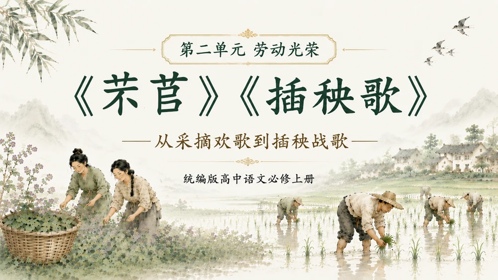 统编版高中语文必修上册《芣苢》《插秧歌》
