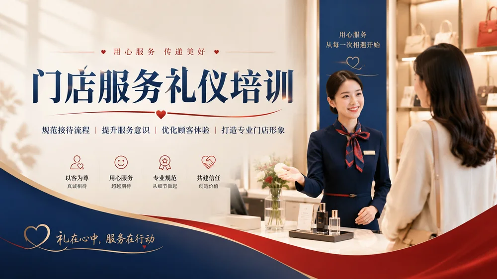 门店服务礼仪培训PPT课件｜销售接待规范培训｜店员服务意识提升模板