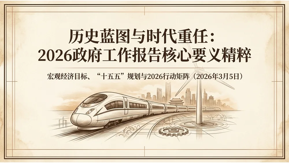 复古蛋白印相风格政府工作报告PPT