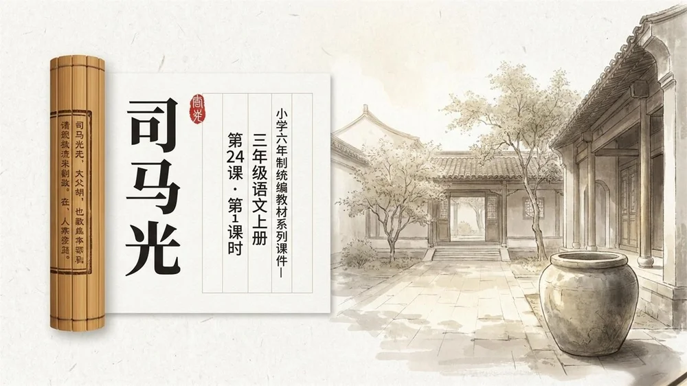 小学六年制统编教材系列课件——三年级语文上册第24课（1）：司马光