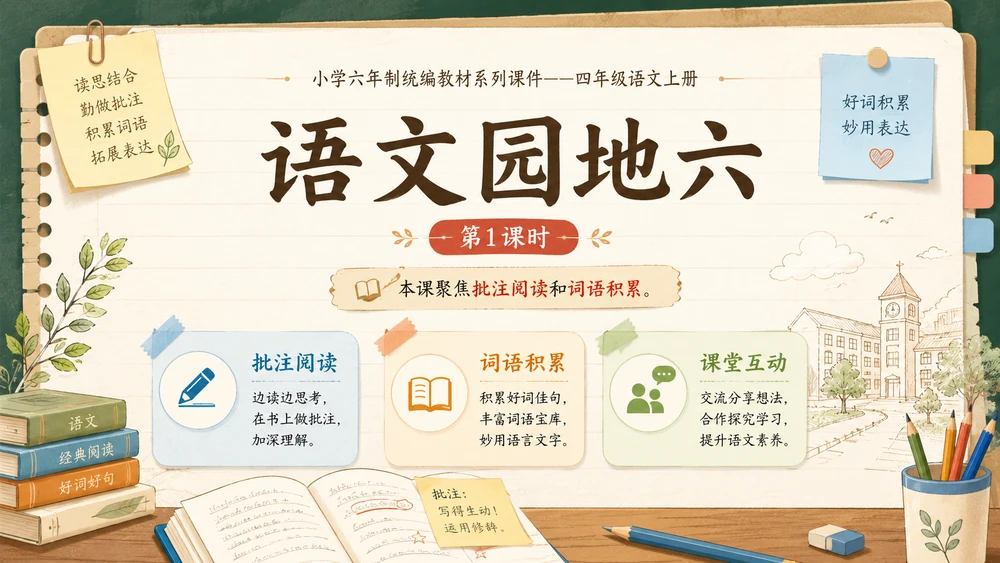 小学六年制统编教材系列课件——四年级语文上册：语文园地六（1）