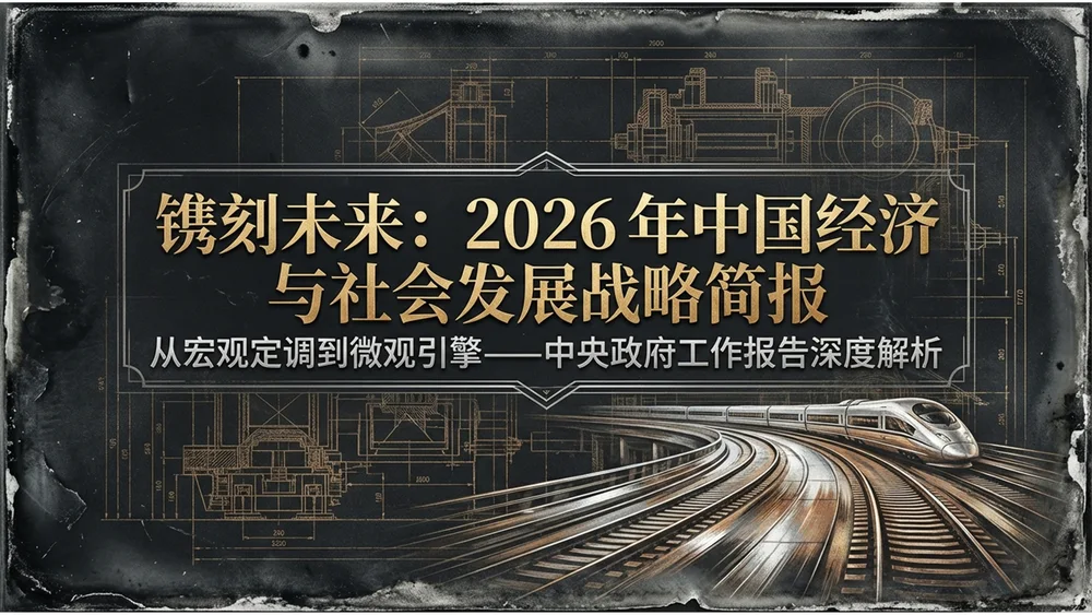 锡版摄影风格金属政府工作报告PPT