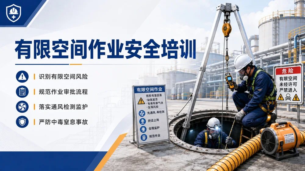 有限空间作业安全培训PPT课件｜企业作业风险防控｜员工安全教育模板
