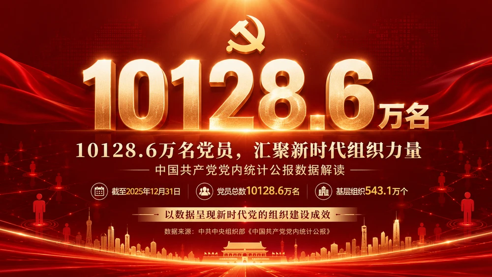 10128.6万名党员，汇聚新时代组织力量｜党建数据解读汇报型PPT