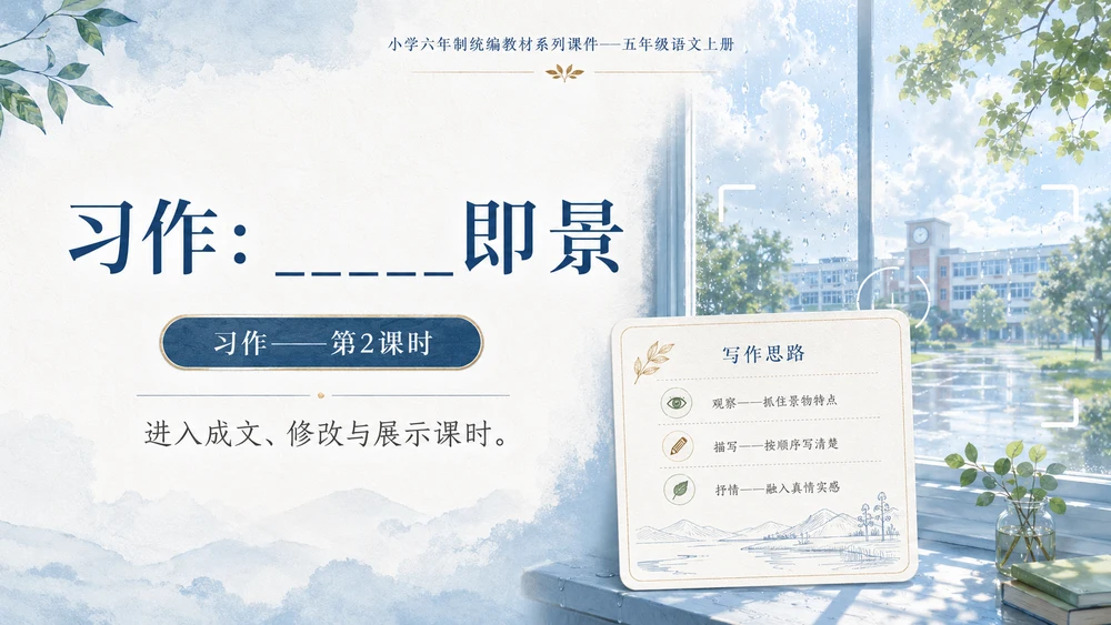 小学六年制统编教材系列课件——五年级语文上册：_____即景（2）