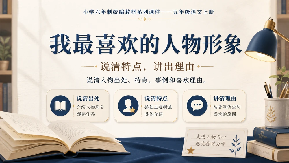 小学六年制统编教材系列课件——五年级语文上册：我最喜欢的人物形象