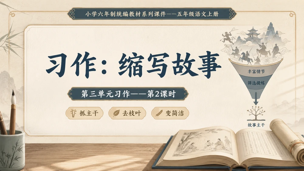 小学六年制统编教材系列课件——五年级语文上册：习作：缩写故事（2）