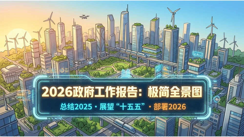 卡通绘图渲染风格政府工作报告PPT