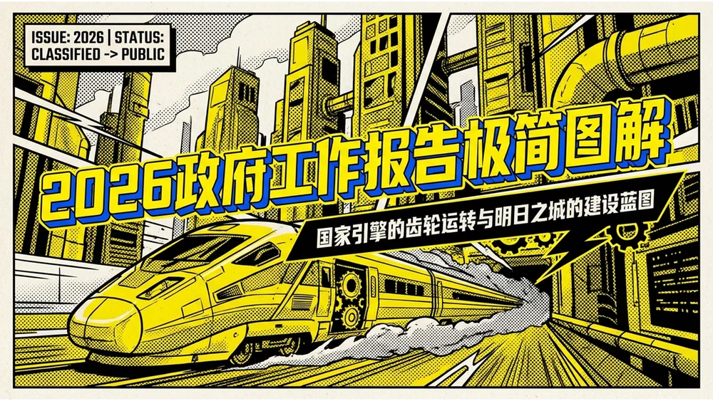 多色赛璐珞阴影风格政府工作报告PPT