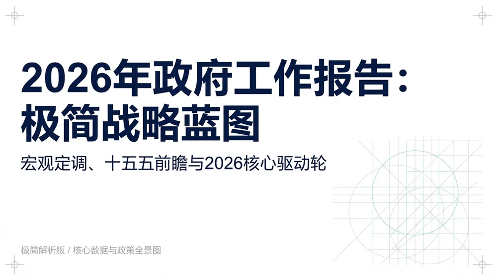 简洁背景简化管理咨询风格政府工作报告PPT