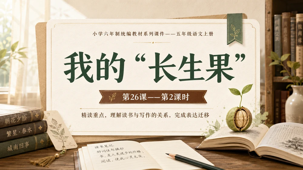 小学六年制统编教材系列课件——五年级语文上册第26课（2）：我的“长生果”