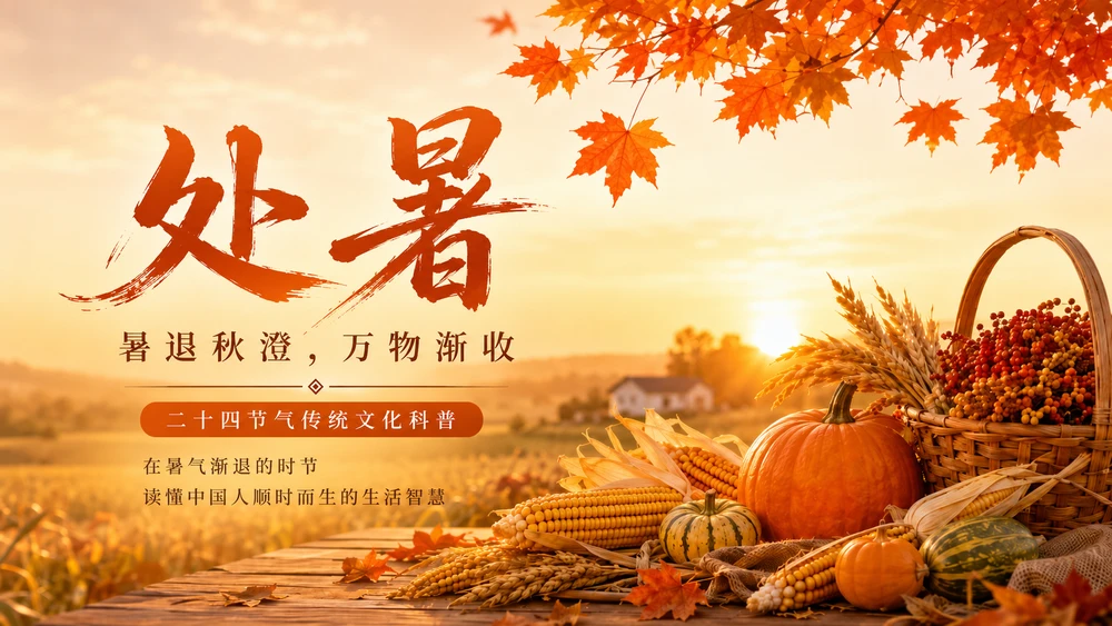 《处暑：暑退秋澄，万物渐收》二十四节气传统文化科普PPT课件