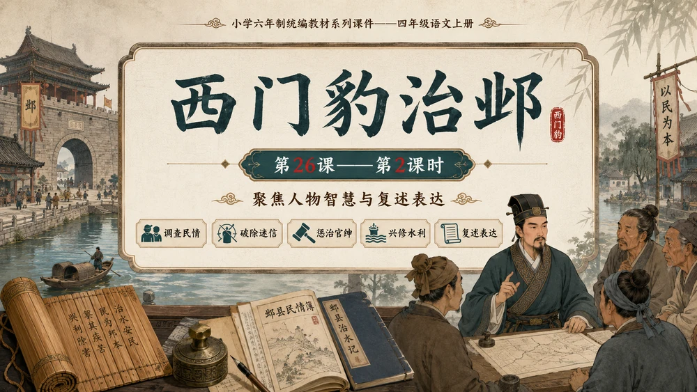 小学六年制统编教材系列课件——四年级语文上册第26课（2）：西门豹治邺