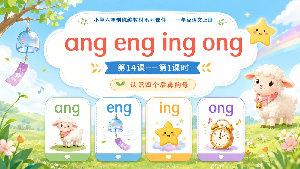 小学六年制统编教材系列课件——一年级语文上册第14课（1）：ang eng ing ong