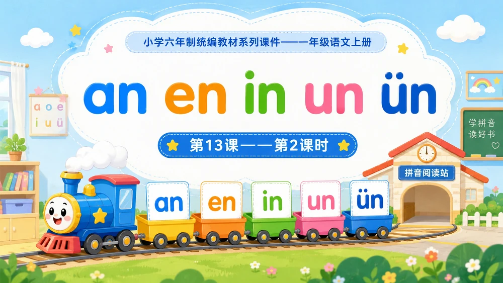 小学六年制统编教材系列课件——一年级语文上册：an en in un ün（2）