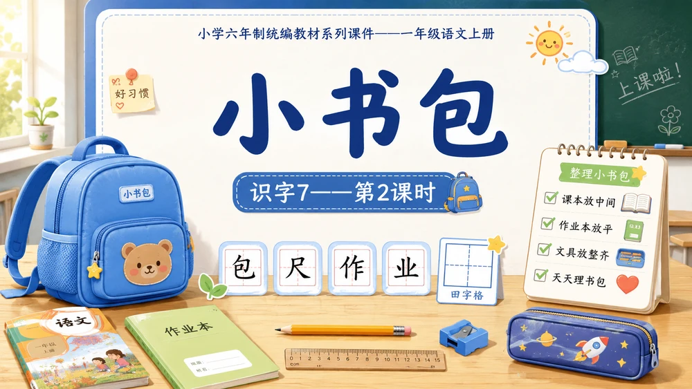 小学六年制统编教材系列课件——一年级语文上册：小书包（2）