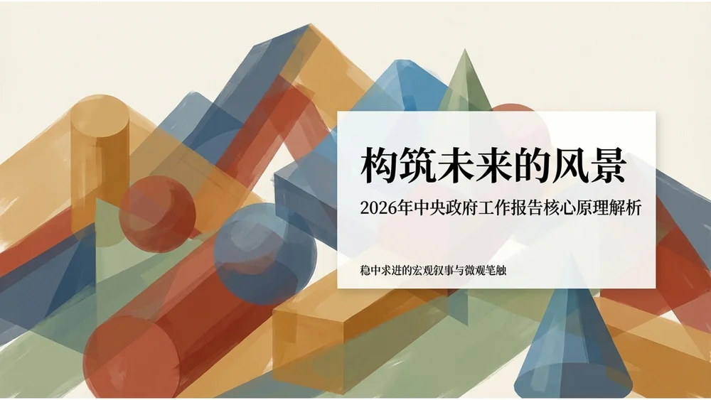 柔和多彩塞尚风格政府工作报告PPT