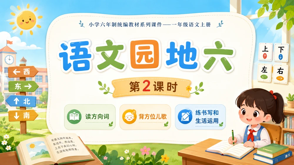 小学六年制统编教材系列课件——一年级语文上册：语文园地六（2）