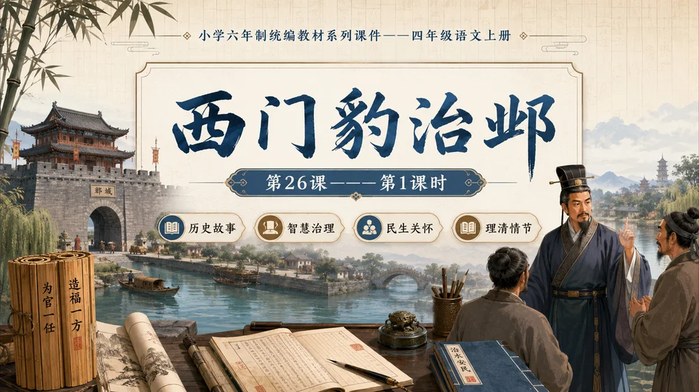 小学六年制统编教材系列课件——四年级语文上册第26课（1）：西门豹治邺