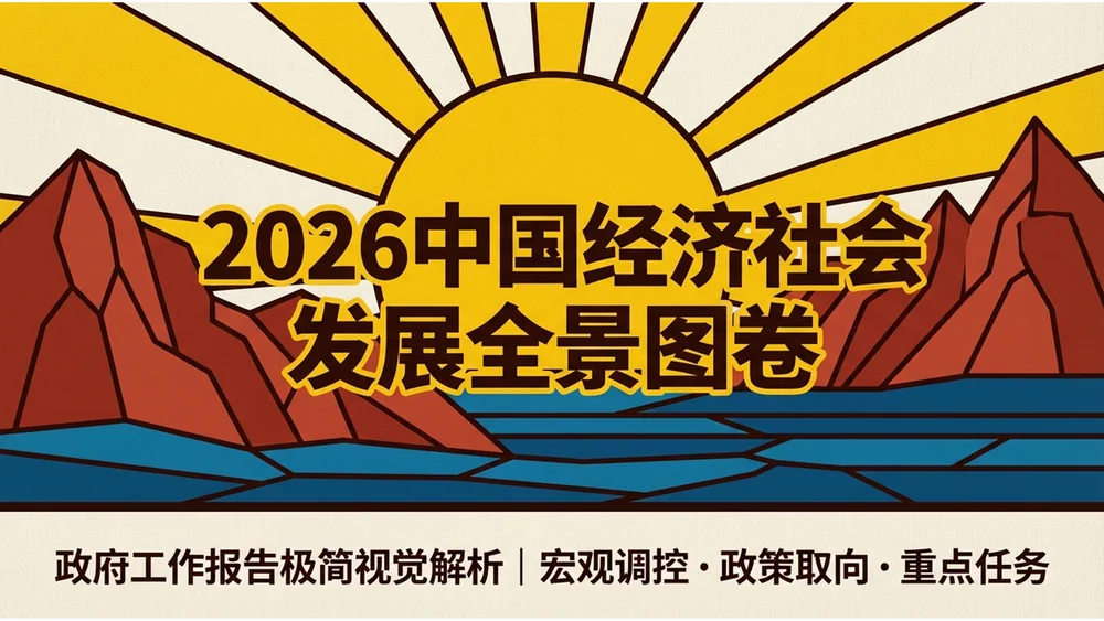 多色块高更风格政府工作报告PPT