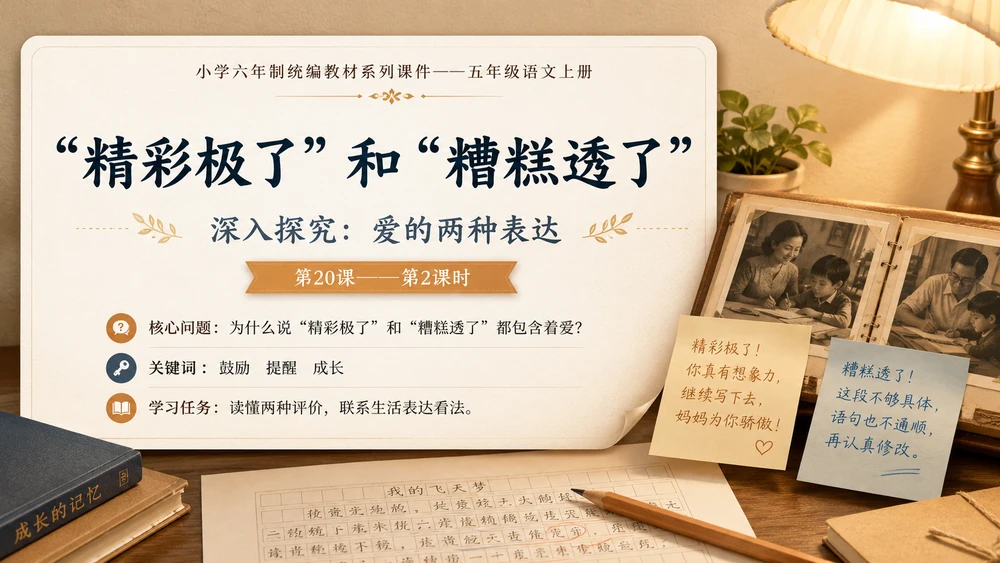 小学六年制统编教材系列课件——五年级语文上册第20课（2）：“精彩极了”和“糟糕透了”