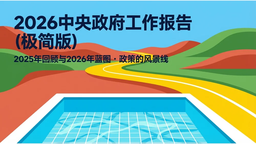 色彩斑斓霍克尼风格政府工作报告PPT