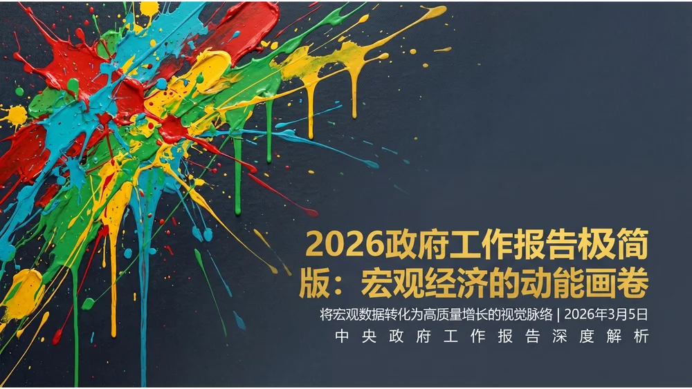 油漆喷洒波洛克风格政府工作报告PPT