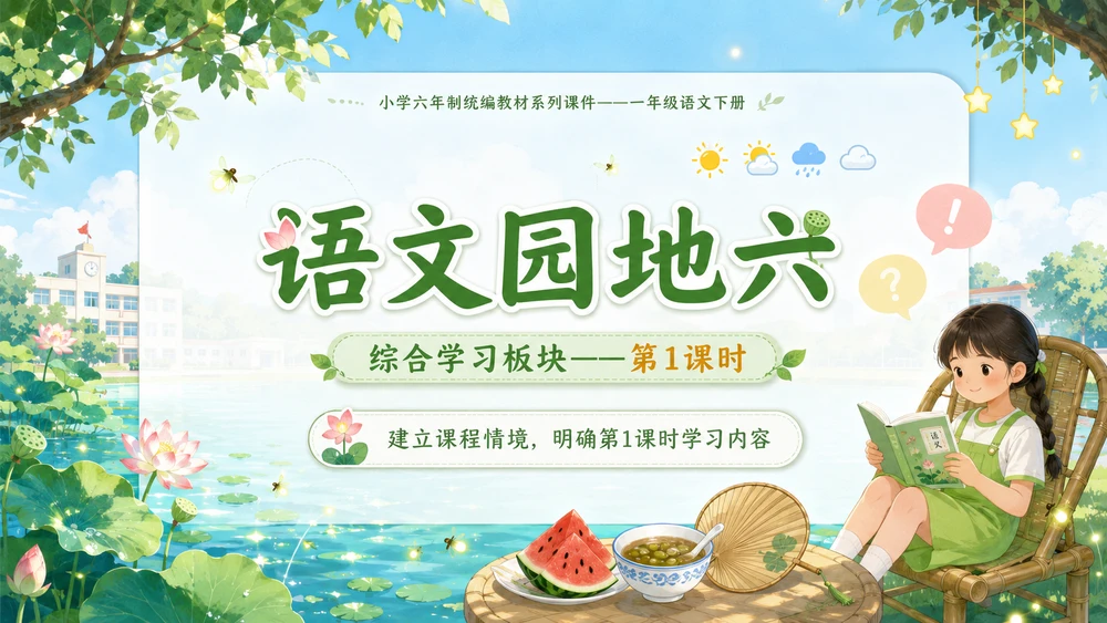 小学六年制统编教材系列课件——一年级语文下册：语文园地六（1）