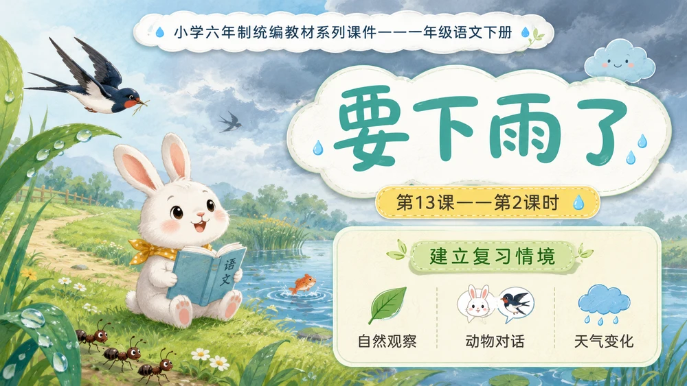 小学六年制统编教材系列课件——一年级语文下册第13课（2）：要下雨了