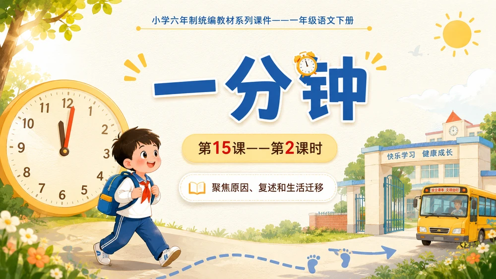 小学六年制统编教材系列课件——一年级语文下册第15课（2）：一分钟