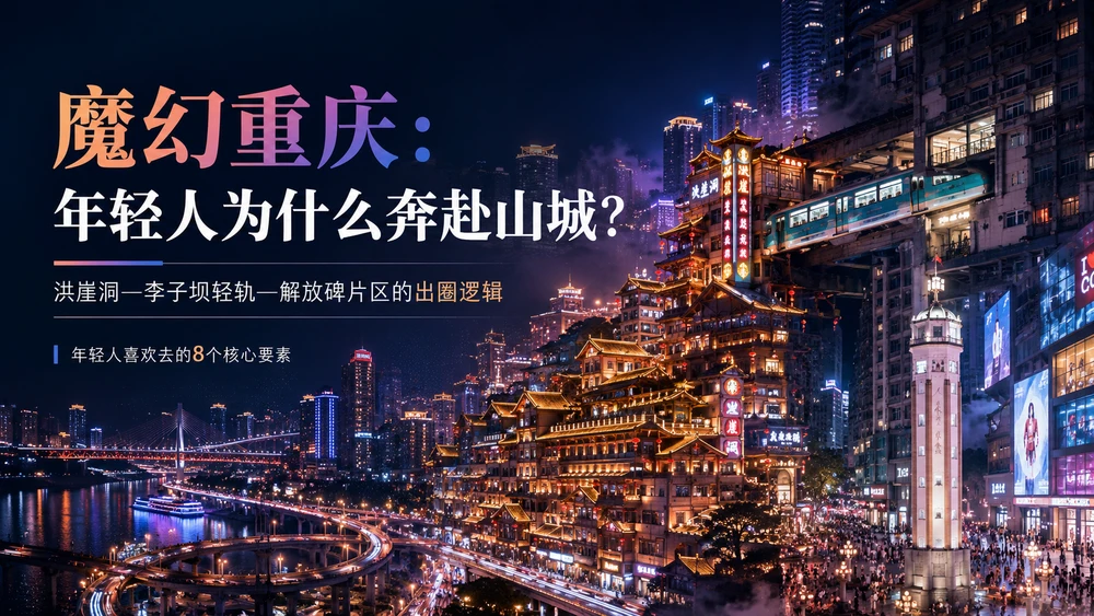 魔幻重庆：年轻人为什么奔赴山城？｜年轻人文旅消费洞察型PPT