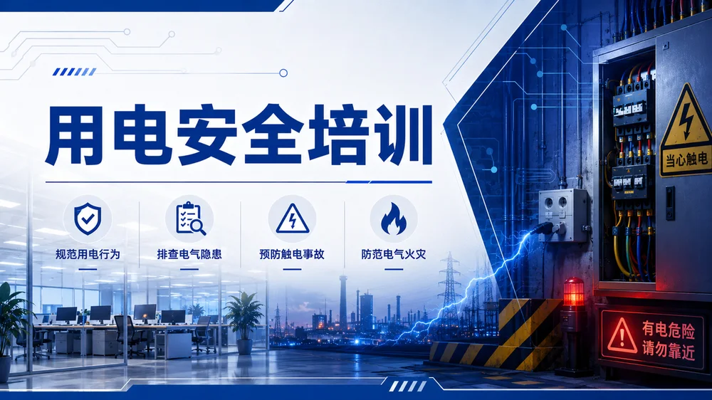 企业用电安全培训PPT课件｜安全用电知识培训｜电气火灾预防模板