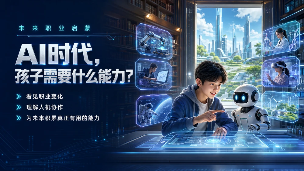 《AI时代，孩子需要什么能力？》青少年未来职业启蒙PPT课件