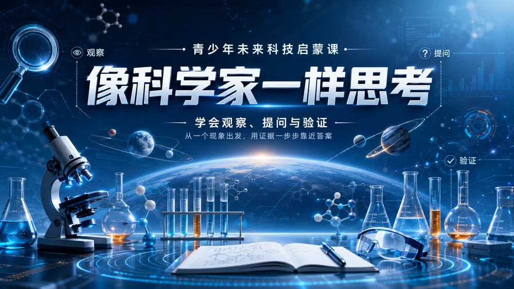 青少年科学思维启蒙课PPT｜像科学家一样思考：观察·提问·验证