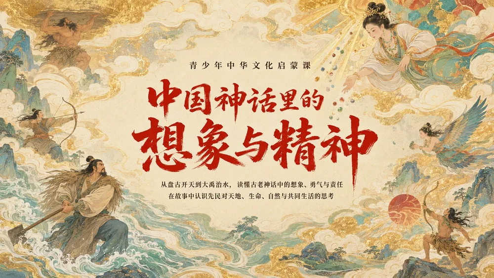 《中国神话里的想象与精神》青少年中华文化启蒙课之二｜经典神话、文化想象与民族精神PPT课件