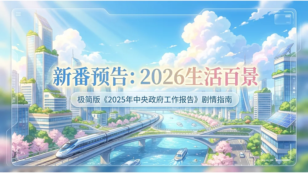 卡通绘画日常向动漫风格政府工作报告PPT