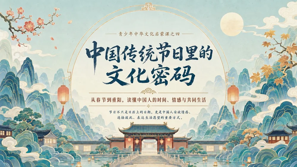 《中国传统节日里的文化密码》青少年中华文化启蒙课之四｜节日习俗、家庭情感与文化传承PPT课件