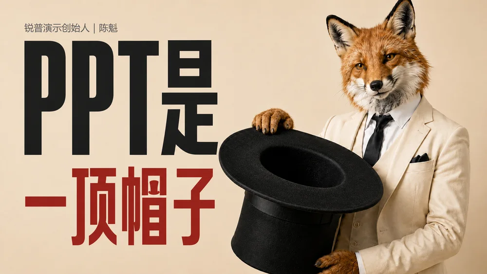 《PPT是一顶帽子》｜21张创意海报讲透PPT设计的本质